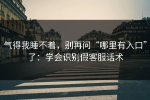 气得我睡不着，别再问“哪里有入口”了：学会识别假客服话术