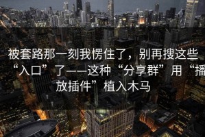 被套路那一刻我愣住了，别再搜这些“入口”了——这种“分享群”用“播放插件”植入木马