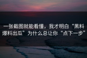 一张截图就能看懂，我才明白“黑料爆料出瓜”为什么总让你“点下一步”