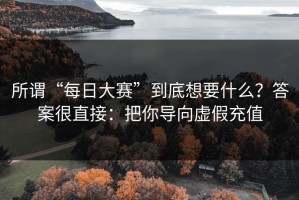 所谓“每日大赛”到底想要什么？答案很直接：把你导向虚假充值