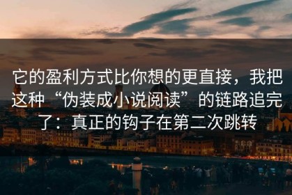 它的盈利方式比你想的更直接，我把这种“伪装成小说阅读”的链路追完了：真正的钩子在第二次跳转