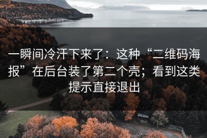 一瞬间冷汗下来了：这种“二维码海报”在后台装了第二个壳；看到这类提示直接退出