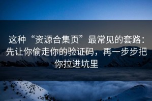 这种“资源合集页”最常见的套路：先让你偷走你的验证码，再一步步把你拉进坑里
