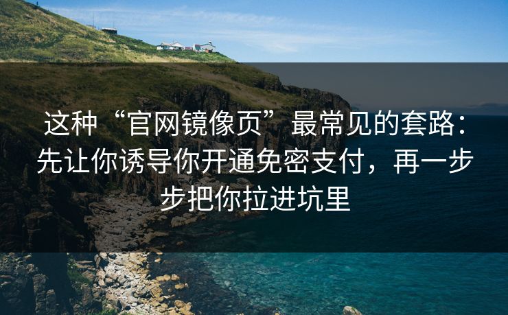 这种“官网镜像页”最常见的套路：先让你诱导你开通免密支付，再一步步把你拉进坑里