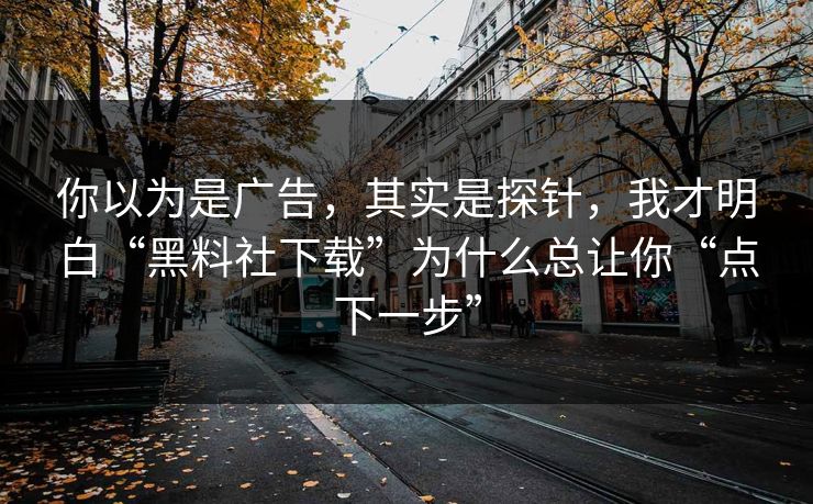 你以为是广告，其实是探针，我才明白“黑料社下载”为什么总让你“点下一步”