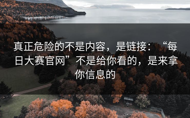 真正危险的不是内容，是链接：“每日大赛官网”不是给你看的，是来拿你信息的